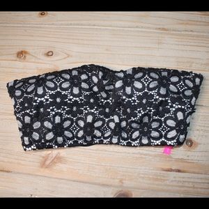 Victoria’s Secret black floral lace swim bandeau